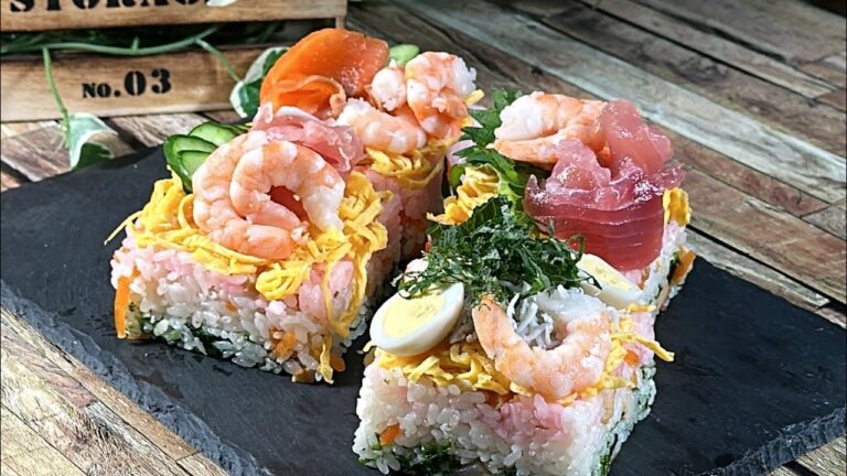 DAISOのデコ寿司で作る【ひし餅風ちらし寿司】 #ちらし寿司 #デコ寿司 #DAISO #ひな祭りの料理  #shorts