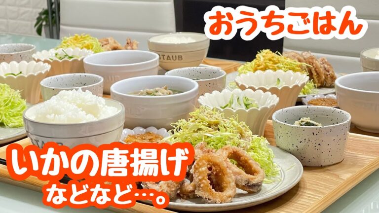 【おうちごはん】献立🍽いかの唐揚げ🦑などなど…。