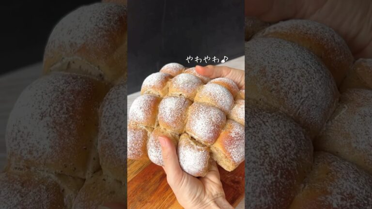 水分を全部ミルクティーで使ったパンが悪魔的に美味しい🤤👿 カニパもしたよ🦀【ちぎりパン生活2日目】