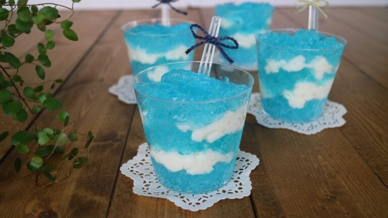 Sky Jello with Fluffy Clouds 青い空と白い雲とじこめちゃいました!ゼリー