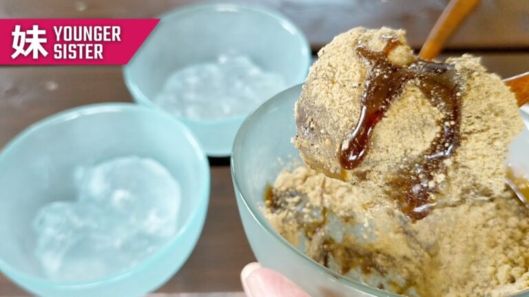 【片栗粉で作る簡単わらび餅の作り方】超簡単お家スイーツ How to make Warabi mochi - Japanese summer sweets -＜KITCHEN TANAKA 妹レシピ＞