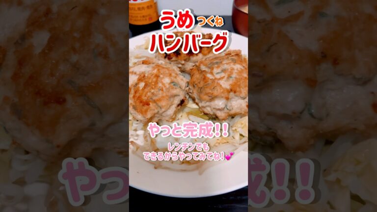 簡単トリのひき・ひき・ひき肉です！つくねハンバーグ梅しそ入り💕#ばんごはん #ひき肉です