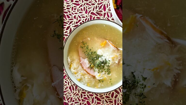 時短で簡単！ハムエッグ雑炊の作り方 #Shorts