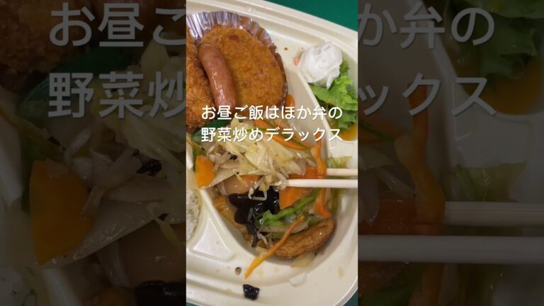 お昼ご飯は、ほか弁の野菜炒めデラックス弁当です♪ #shortvideo #飯テロ #やまでら