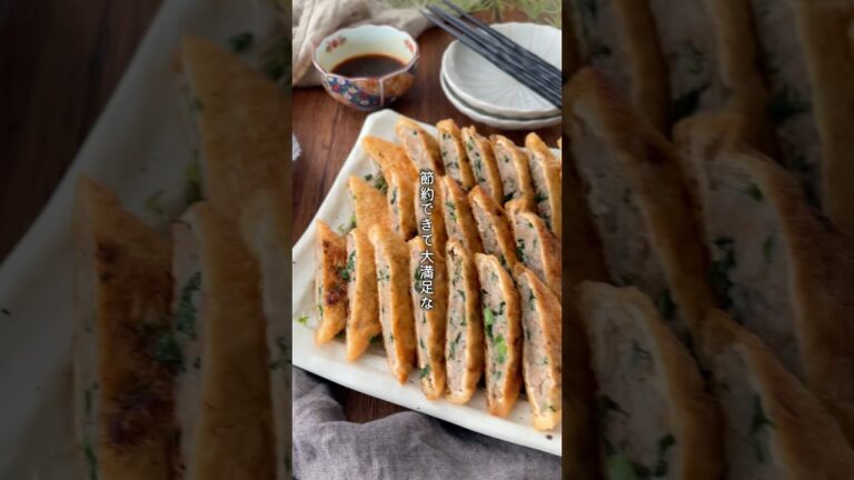 【こんな餃子はあり…？】もやしとニラの油揚げ餃子#ふたりごはん #同棲ごはん #簡単レシピ #もやしレシピ #ひき肉レシピ