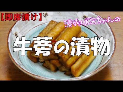 【即席漬け】牛蒡の漬物『ポリポリ食感でやみつきになる美味しさ！！』
