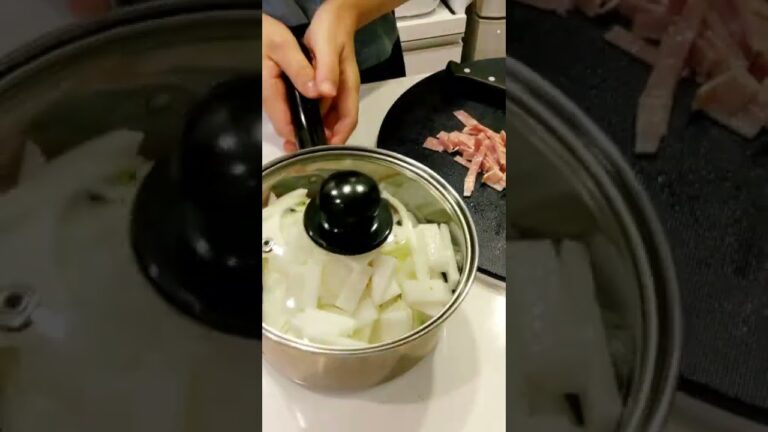 🍳大根で一品☆クリーミィ温まるスープ✨😋【不器用な私が作る簡単で美味しい料理編】#shorts