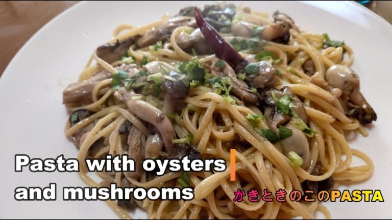 カキときのこのスパゲッティーニ　🍝🍄　Oyster mushroom spaghettini　#oysterrecipe　#カキのパスタ　#カキのレシピ