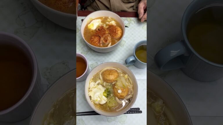 2025年2月25日朝おうちごはんを食べるショート動画-121 ##朝食おうどん #高橋ファイル #shorts