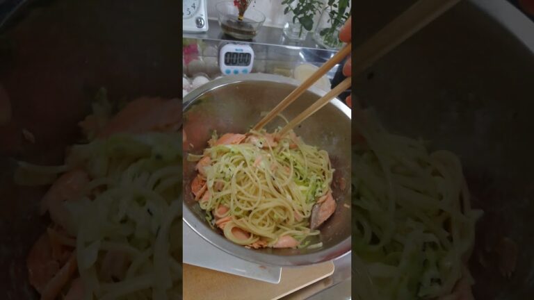 春キャベツと鮭の🎵スパゲッティ☆