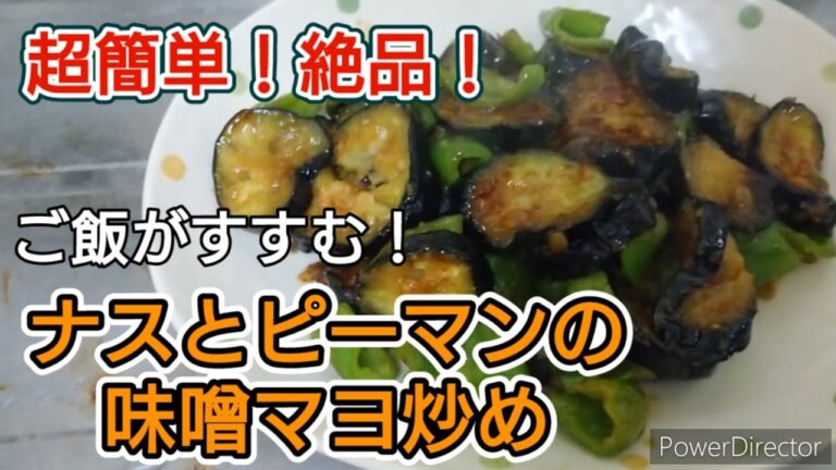 【超簡単！絶品！】ナスとピーマンの味噌マヨ炒め【ひろあけクッキング】