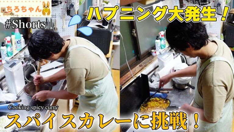 料理初心者がスパイスカレーを作ってみたらやっぱりハプニング。４K＃shorts