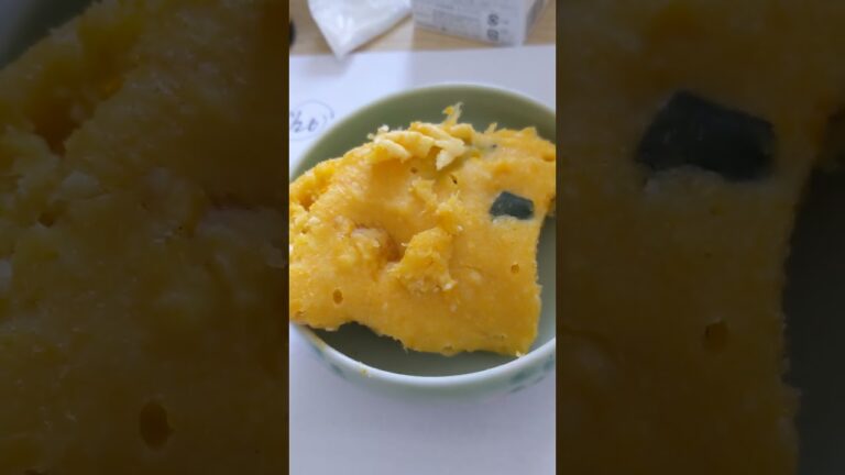 こっそり かぼちゃと豆腐のケーキをいただきます！#おやつ#かぼちゃケーキ