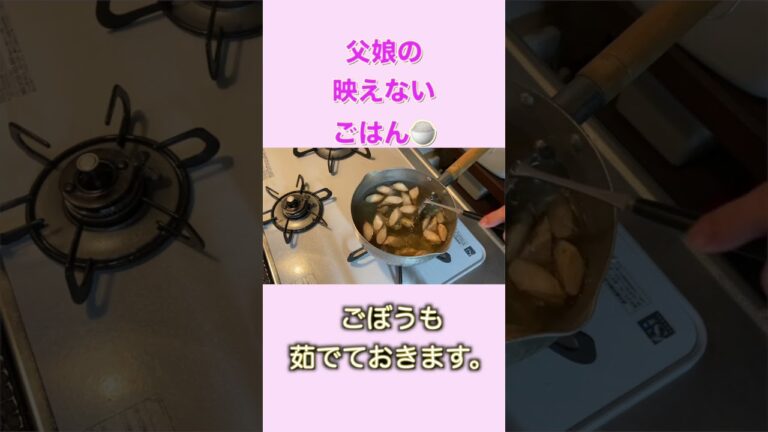 【父娘の映えないごはん】ごぼうとこんにゃくの甘辛煮作るよ〜！！#shorts