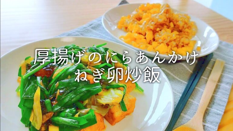 [ 1食分のカロリー ] 厚揚げのにらあんかけ 324 kcal｜ねぎ卵炒飯 459 kcal [ 2020/08/07 ]