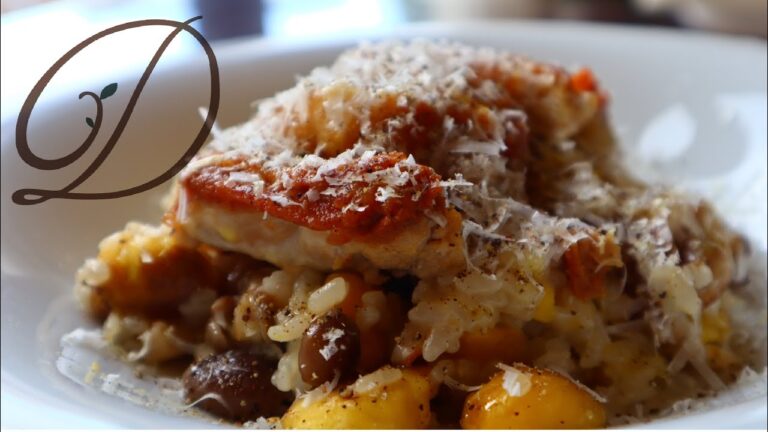 【栗の下処理&冷やご飯リゾット】余りがちな冷やご飯を使って作るリゾット『若鶏のソテーと和栗ときのこのリゾット』