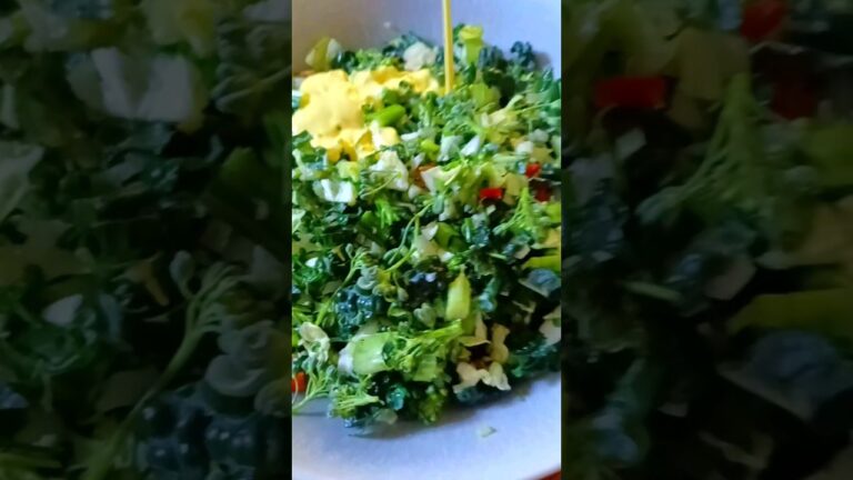 Broccolini Green Cabbage and Kale Lacinato Salad with   Cashew Turmeric " Mayo" and Spicy Pecans