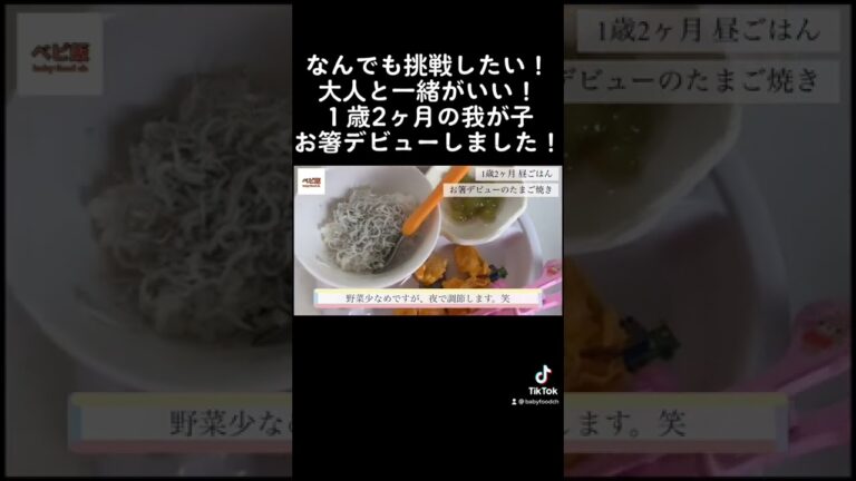 【1歳2ヶ月】初めてのおはし！！【離乳食完了期】#shorts