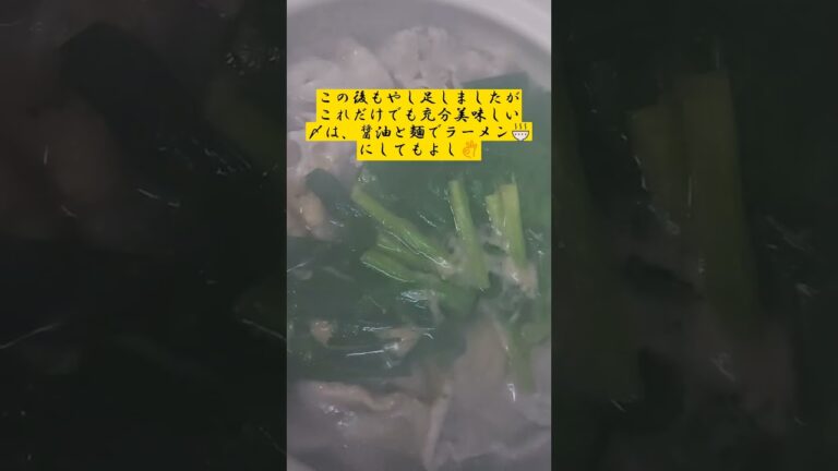 『本日の夜ご飯』豚肉とニラだけの簡単鍋作りました　#shorts #美味しい #おいしい #yummy #おうちごはん #簡単 #晩御飯