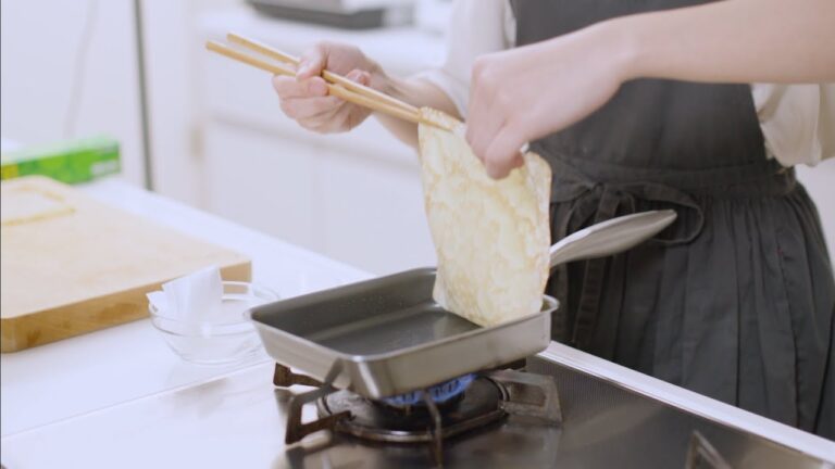 【ノーカット版】SURUTTO PROで作る『四角いミルクレープ』（卵焼き型フライパン）