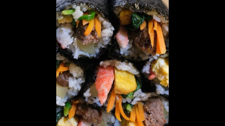 ハンバーグ キンパ 作り方 | カルビキンパ / キンパレシピ | キンパにハンバーグを入れてみませんか？#Shorts