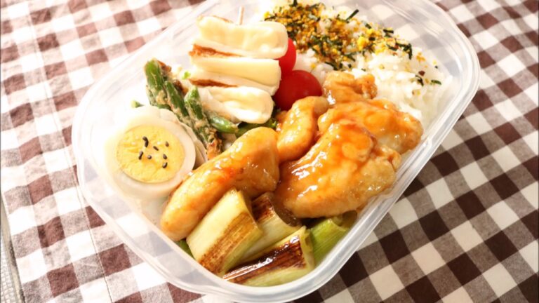 【夫のお弁当】「鶏ささみの焼き鳥風弁当」ご飯がすすむコッテリの焼き鳥♪