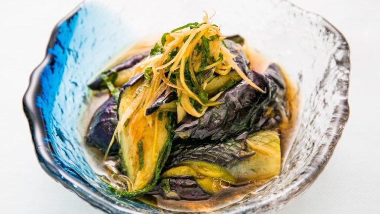 フライパンで簡単さっぱり　なすの揚げびたし