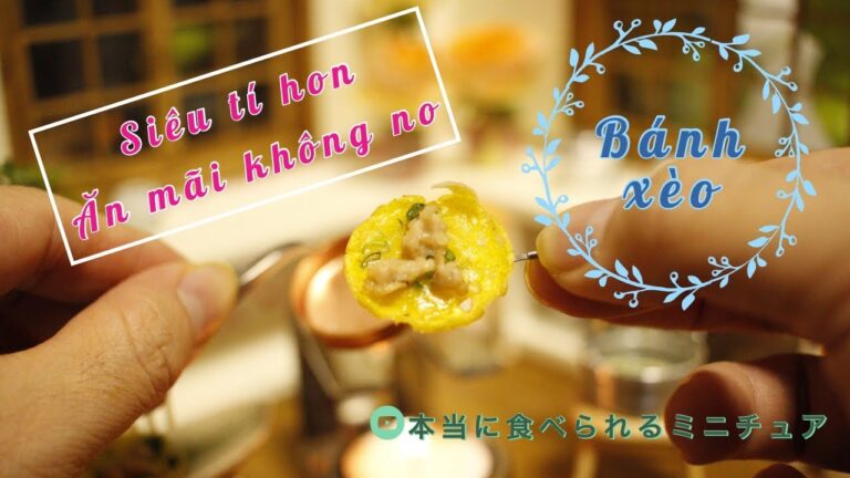Bánh xèo tí hon ăn mãi không no │How to make tiny miniature Vietnamese Okonomiyaki│ミニチュアベトナム風お好み焼き│