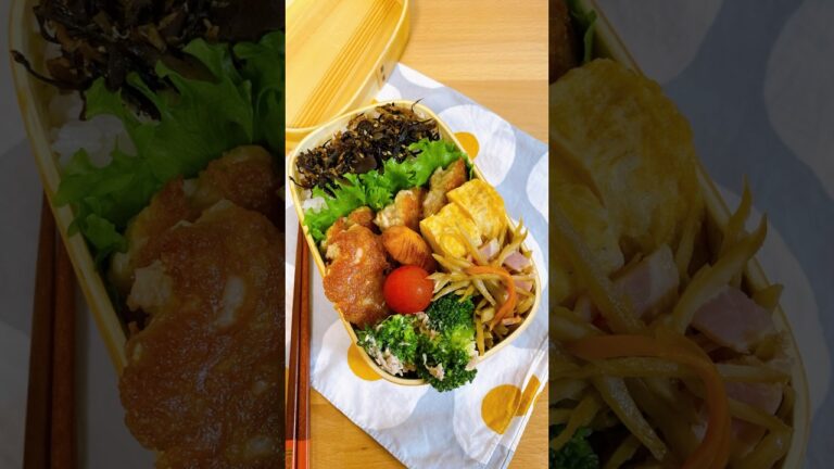 豚こまマヨチーズ丸め焼き弁当＊しらす入りだし巻き卵＊ブロッコリーのツナマヨ＊きんぴらごぼう＊ウインナー#お弁当 #お弁当動画 #料理 #旦那弁当 #obento #お弁当詰め方 #shorts