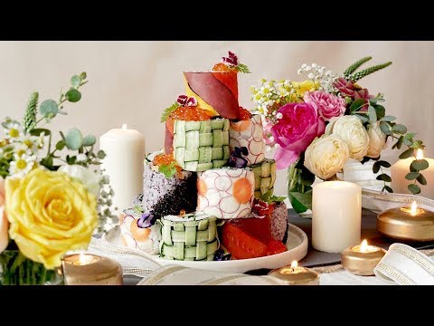 【春のパーティーに♡】カラフルロール寿司タワー