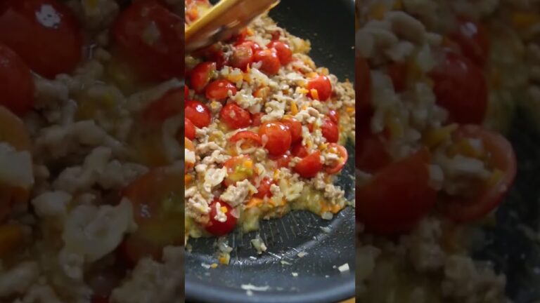 【塩麹でミニトマトと豚ひき肉のソースパスタ】