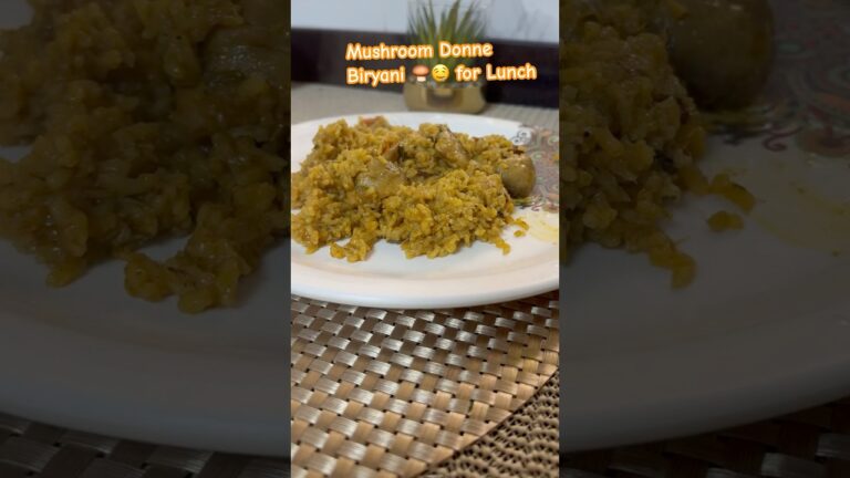 Lunch ideas -Mashroom donne Biryani🤤🍄‍🟫 #viral#food#recipe#food#trendingshorts#food#cooking#love