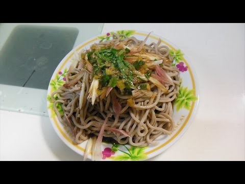 【1分クッキング】なすとみょうがの冷やしぶっかけそば【 Chilled topped buckwheat of eggplant and Zingiber mioga】