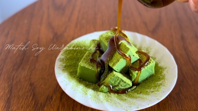 【もちとろ。】火を使わずにレンジで作る。抹茶豆乳わらび餅╰(⸝⸝⸝´꒳`⸝⸝⸝)╯