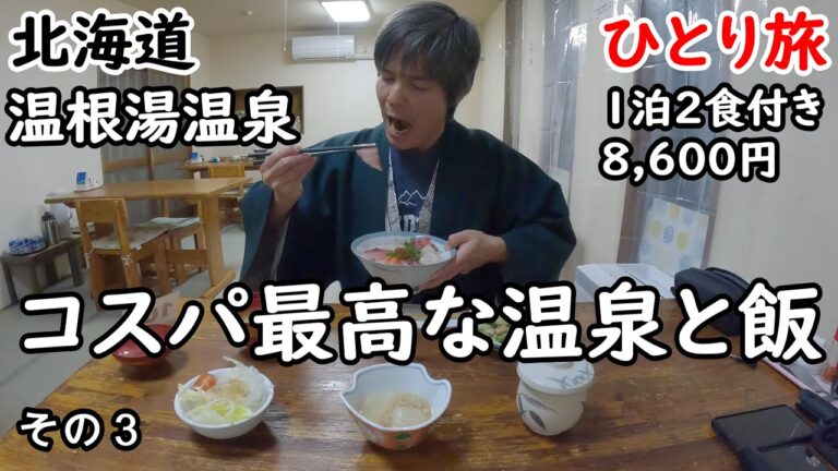 【ひとり旅】海鮮丼がうまい！夜中ずっと入れる天然温泉と昭和な雰囲気が最高な宿。周辺も観光しました。