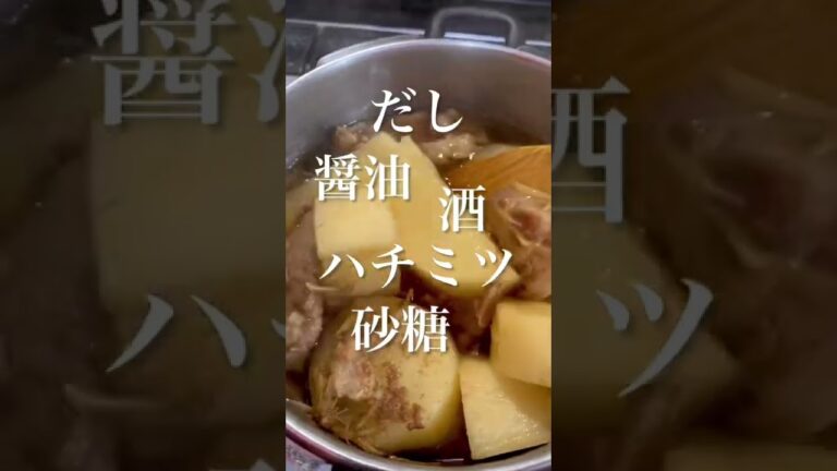 ２３０円の豚肉の切りだしが最強に旨いおダシに変身！「しみしみ大根」圧力鍋の蓋との戦い編#shorts #大根 #煮物