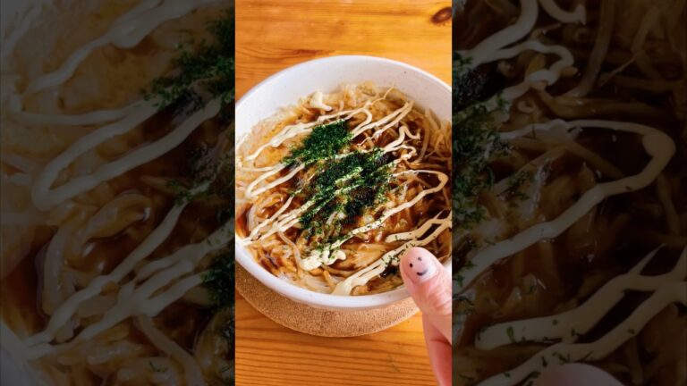 レンジでもやしお好み焼き風 #料理 #簡単レシピ #cooking #ダイエットレシピ #shorts