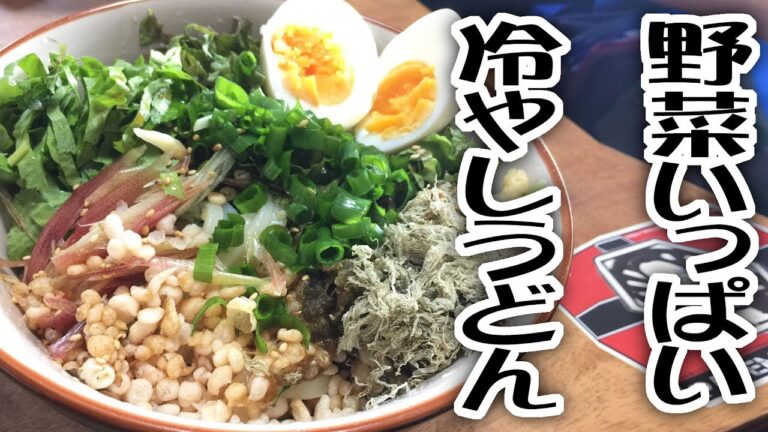 野菜いっぱい冷やしうどん【飯動画】【食事】
