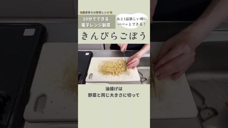 電子レンジで作るきんぴらごぼう【10分副菜レシピ】作り置きOK！