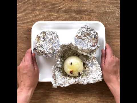 【おやさい350】新玉ねぎのホイル焼き クローブを刺して