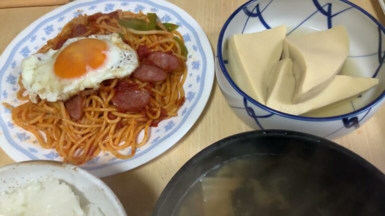 2025年3月2日🌕晩ご飯🍚イタリアスパゲティー、高野豆腐、みそ汁、目玉焼き👀✌️🙆‍♂️😋🤤🐈🐈‍⬛