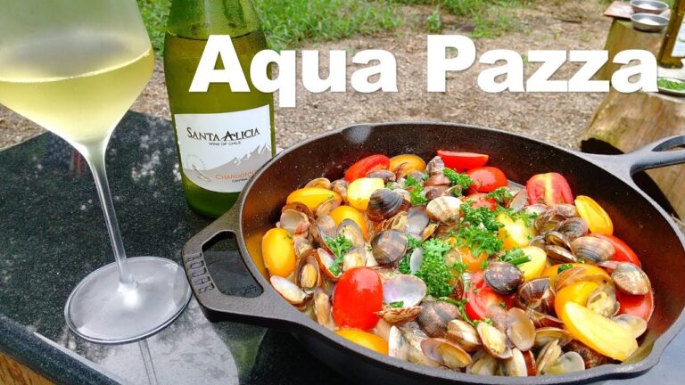 バーベキューで🔥【イタリアの漁師飯アクアパッツァ】塩だけで トマトとアサリの旨味が凄い AquaPazza(字幕付き)