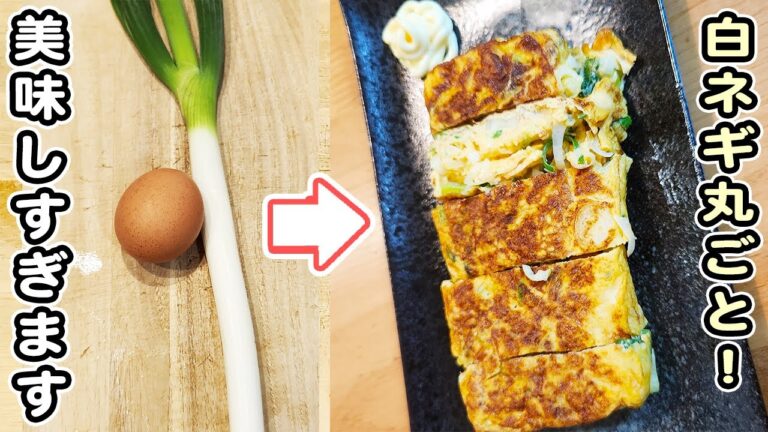 「卵と白ネギの簡単レシピ」卵焼きのアレンジレシピ　混ぜて焼くだけ！体に優しくおいしいレシピ　時短・節約レシピ・箸が止まらない卵レシピ