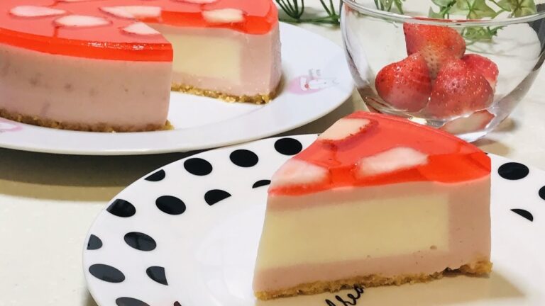 【生クリームなし】いちごのヨーグルトレアチーズケーキの作り方/Strawberry yogurt cheese cake