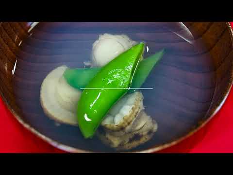 ベビーホタテとスナップえんどうのお吸いもの