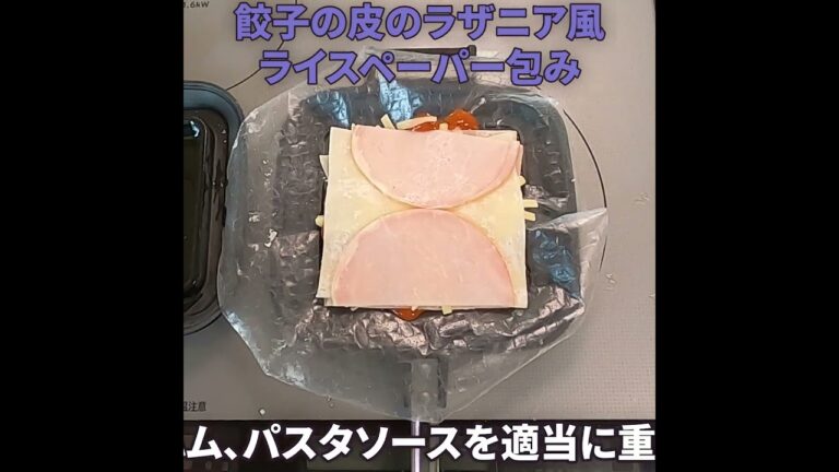 餃子の皮のラザニア風ライスペーパー包み　ホットサンドメーカーで焼いてみた #餃子の皮 #ライスペーパー #ラザニア