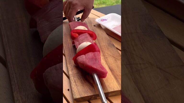 自作焚き火台でBBQ串。#shorts #camping #cooking