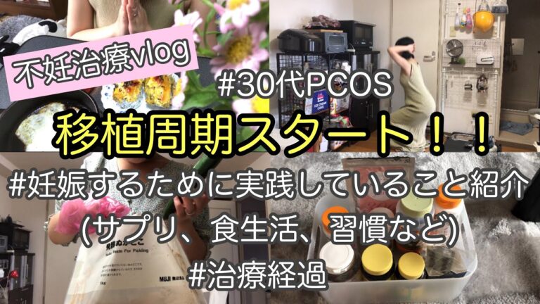 【不妊治療vlog】移植周期スタート！治療経過と移植に向けて頑張っていること紹介(サプリ、食生活、お茶、習慣、漢方、鍼灸etc.)【30代 多嚢胞性卵巣症候群(PCOS)】