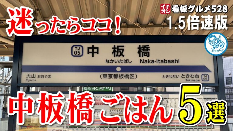 【1.5倍速】中板橋で本当に美味しかった納得ごはん５選 イチオシ看板グルメ528 #東京グルメ #飲食店応援 1379