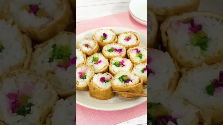 簡単！華やか！ 豆苗いなりロール　#Shorts